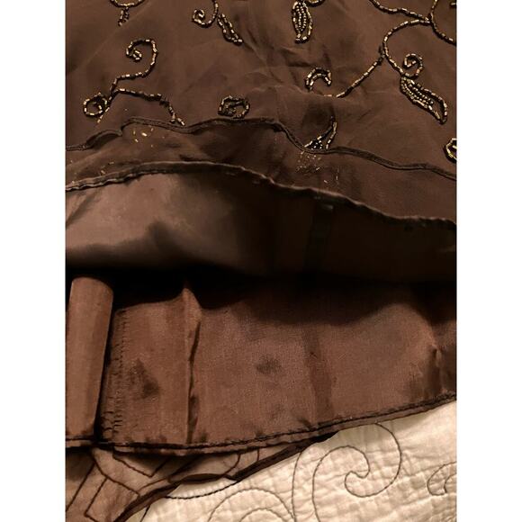 Vintage Creative Creations Dress 4 Brown Silk Crossback Long Sleeveless Formal - Picture 5 of 6